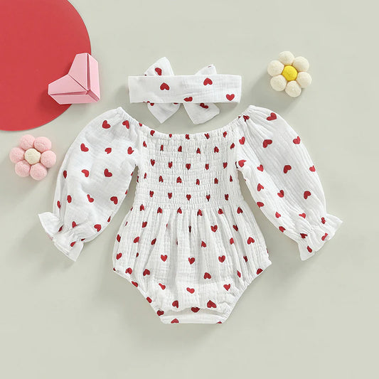 Girls Valentine's Day Rompers