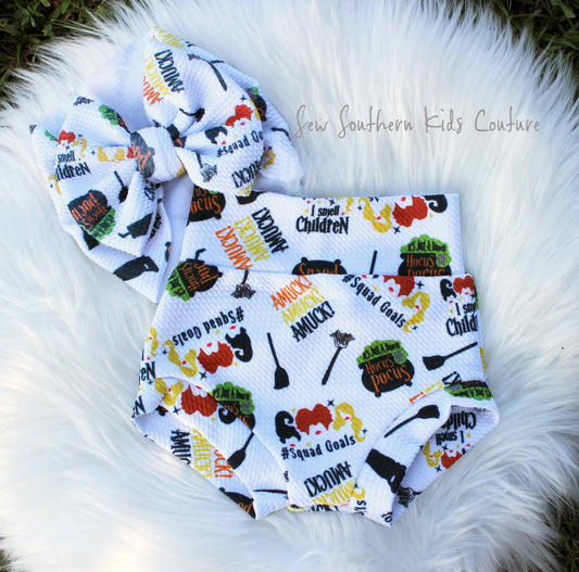 Halloween Hocus Pocus High Waisted Bummie Set Gender Neutral Bummies