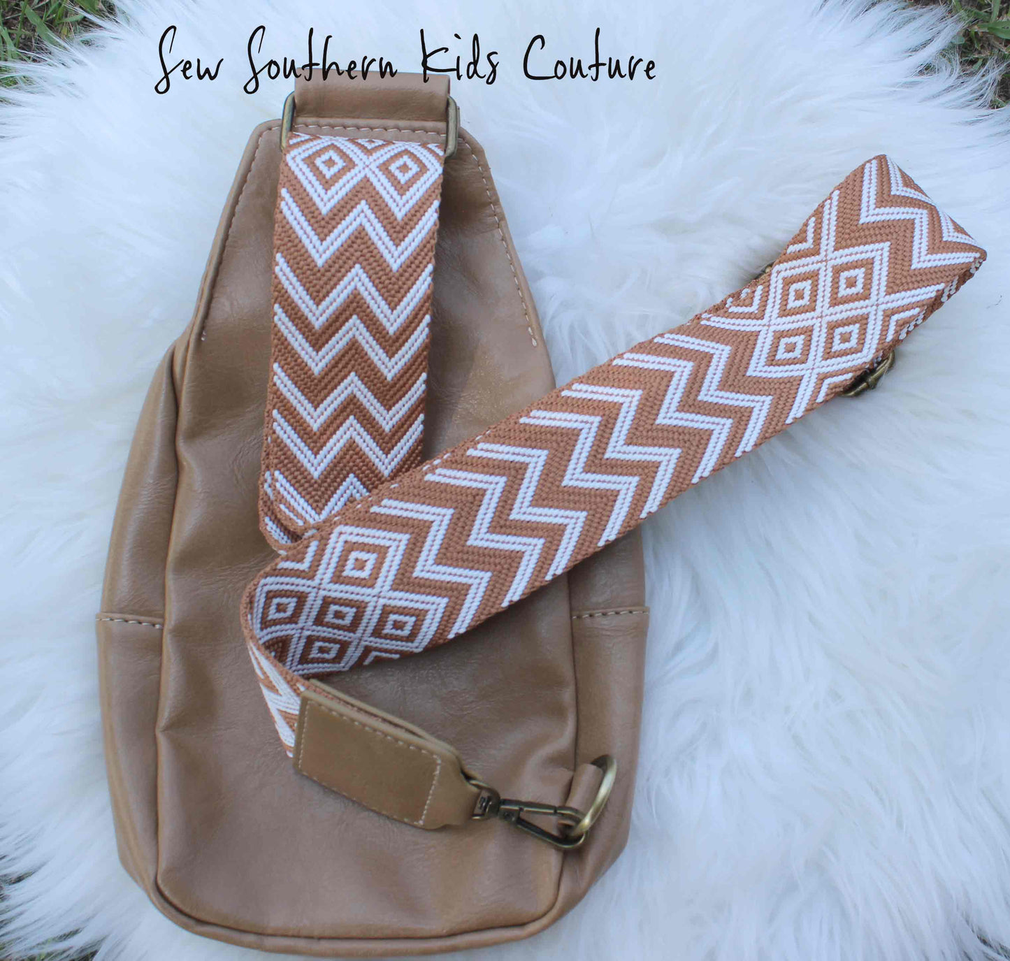 Light Brown/Beige Soft Vegan Leather Crossbody Bag