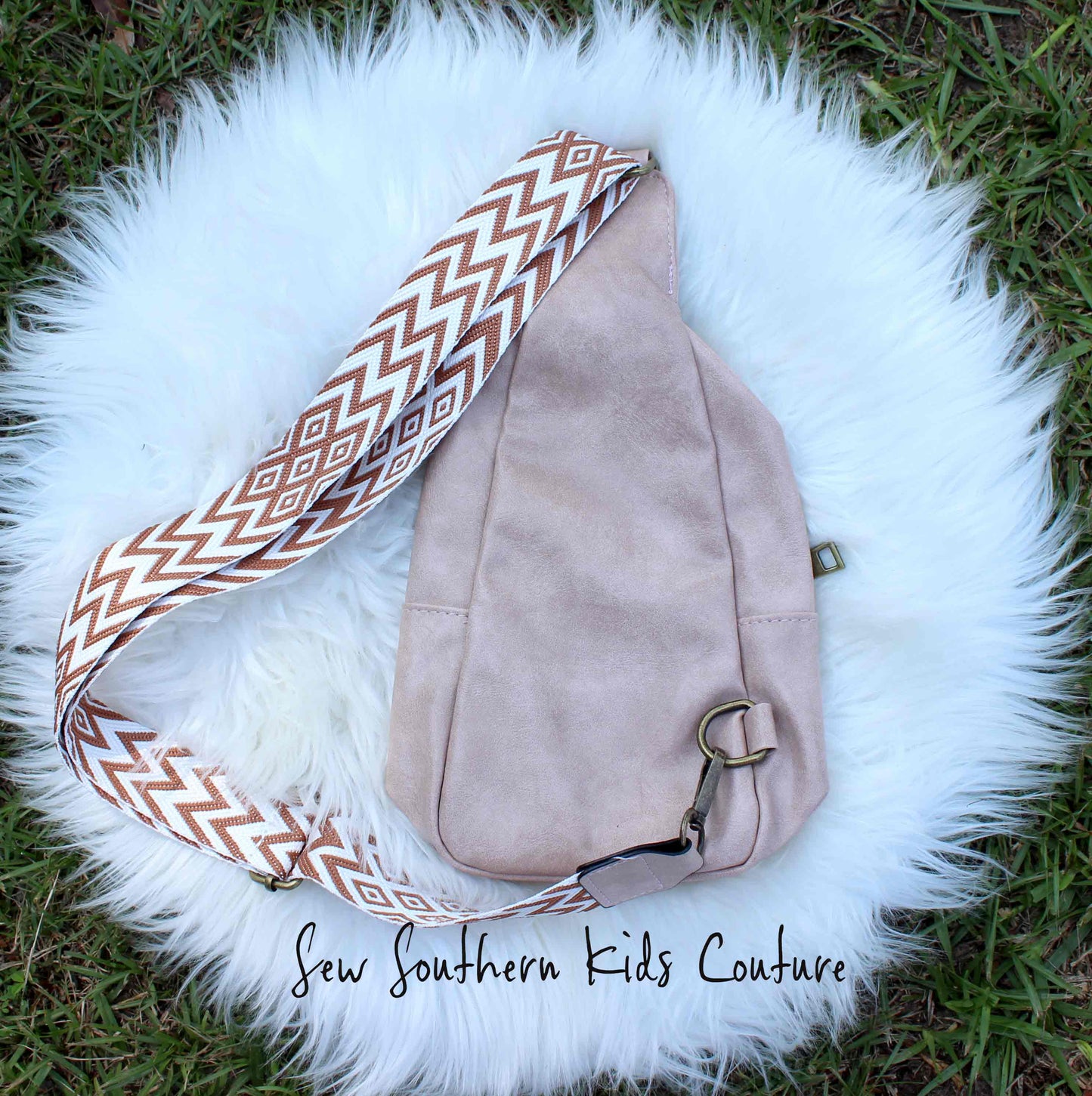 Light Pink Soft Vegan Leather Crossbody Bag