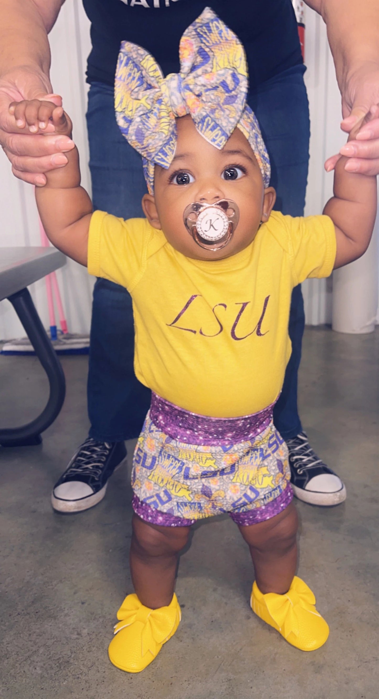 LSU Tigers Bummie and Bow Set