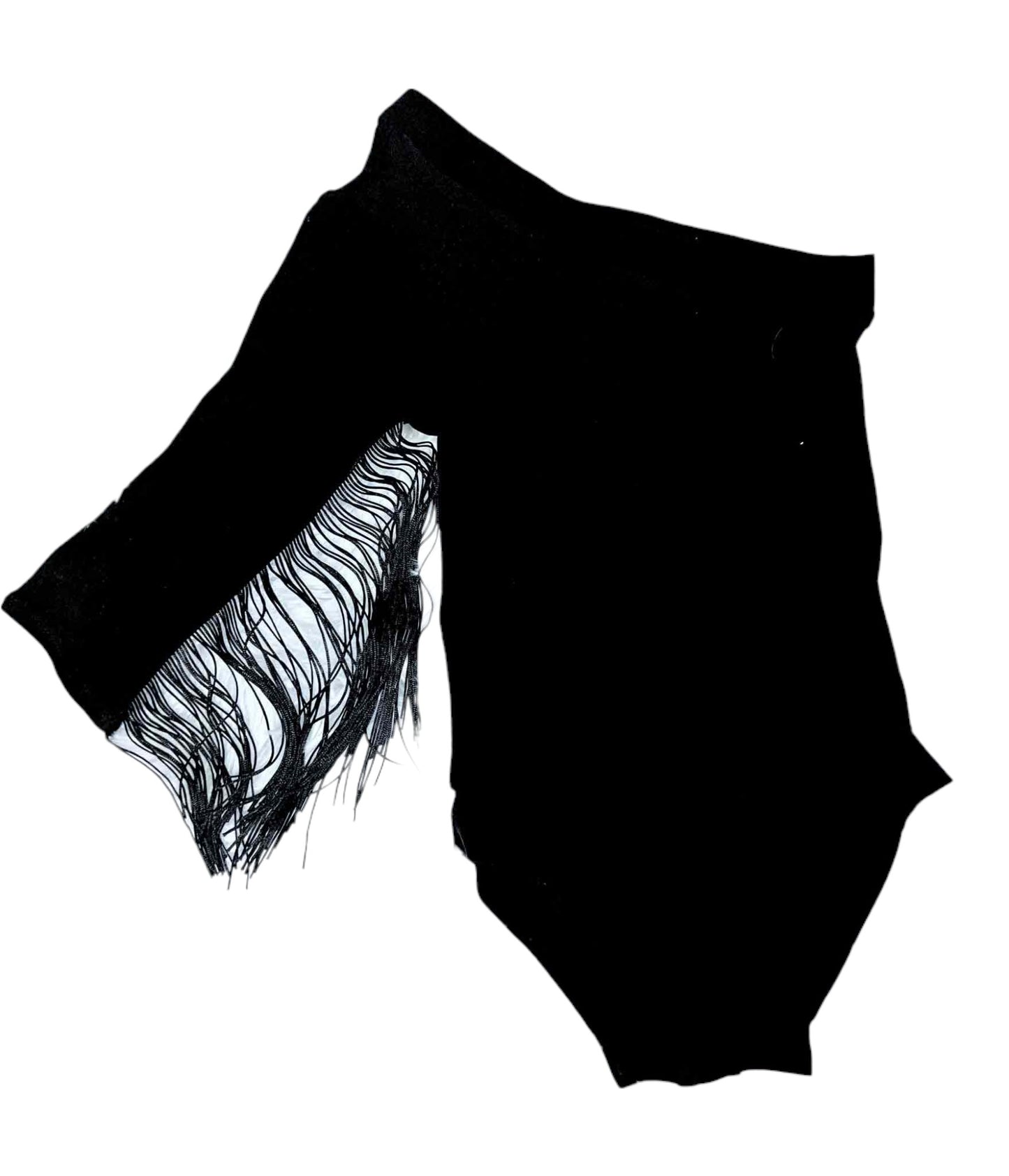 Black One Shoulder Fringed Leotard/Baby Girl Leotard/One Shoulder Leotard/Girl's Western Leotard/Western Shirt/Cowgirl Fringe Sleeve Leotard