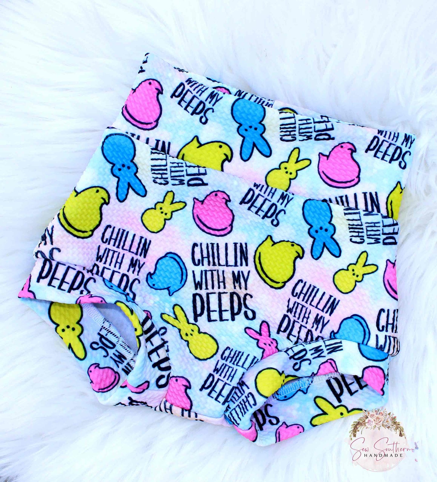 Chillin With My Peeps Bummie and Bow Set, Toddler Bummies, Baby Bummies, Baby Diaper Cover, First Easter, Peeps/Peeps Easter Bummies