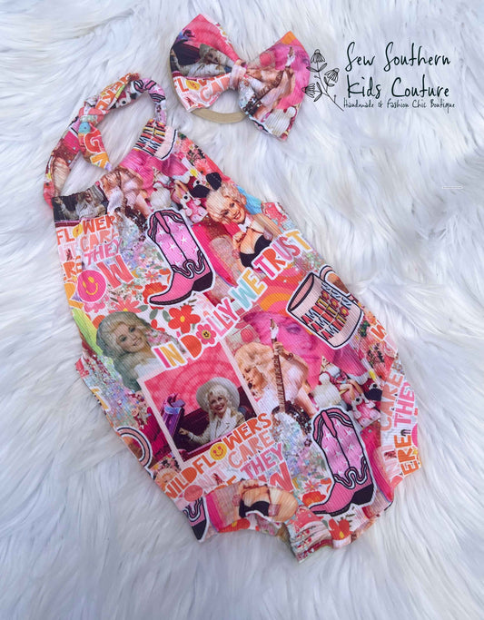 Dolly Halter Romper-Western Bubble Romper