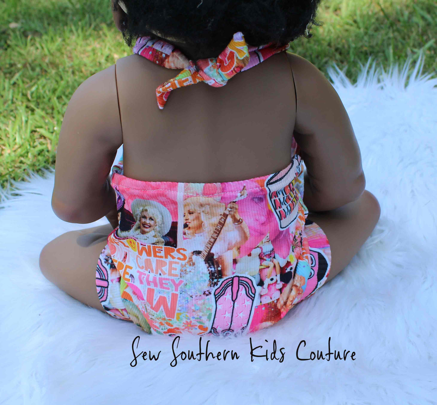 Dolly Halter Romper-Western Bubble Romper