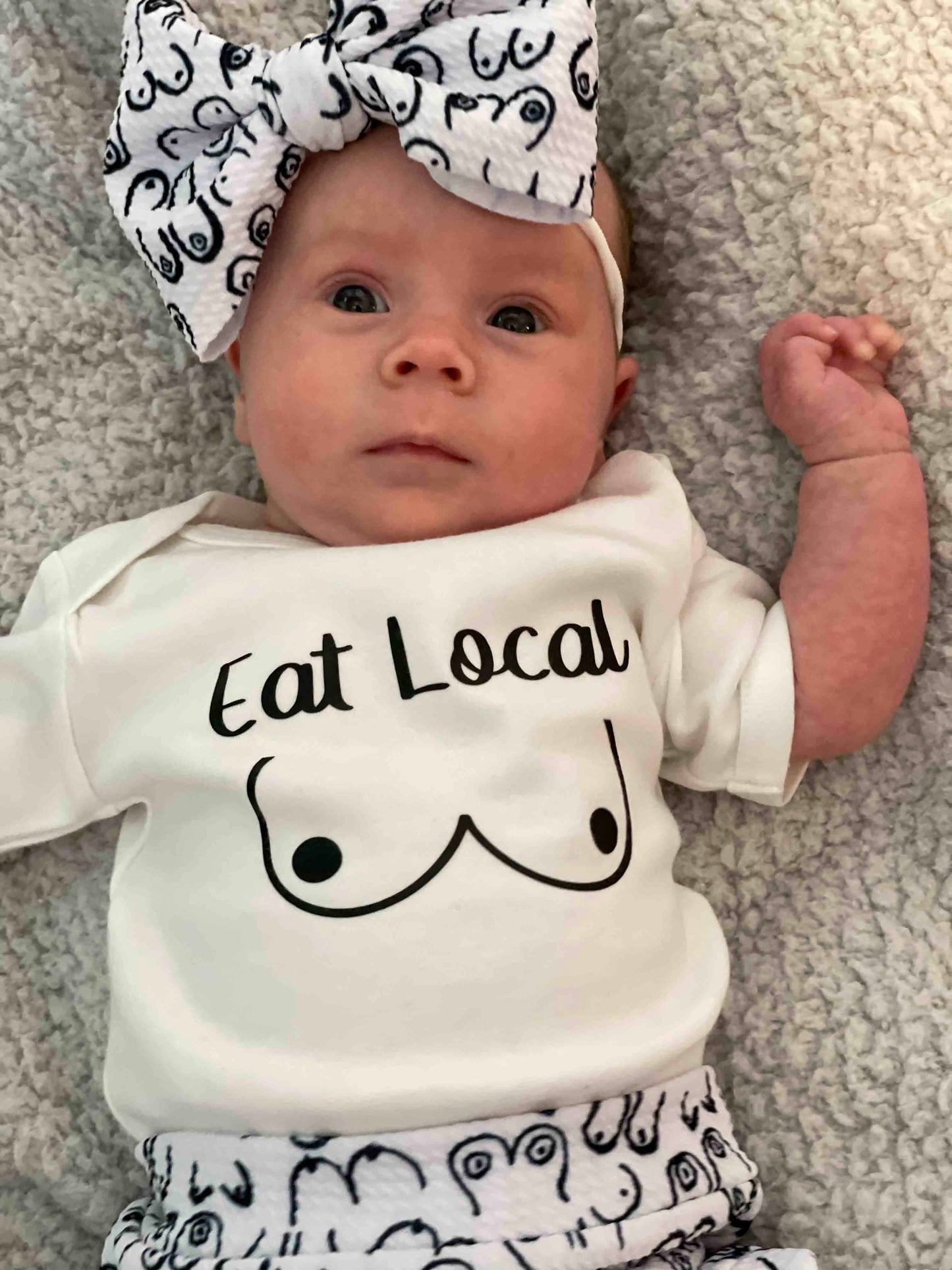Eat Local Breastfeeding Bummie Outfit/Gender Neutral
