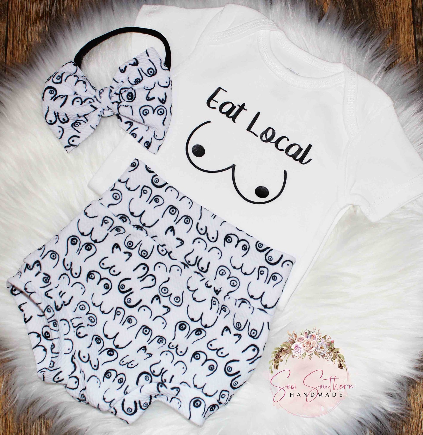 Eat Local Breastfeeding Bummie Outfit/Gender Neutral