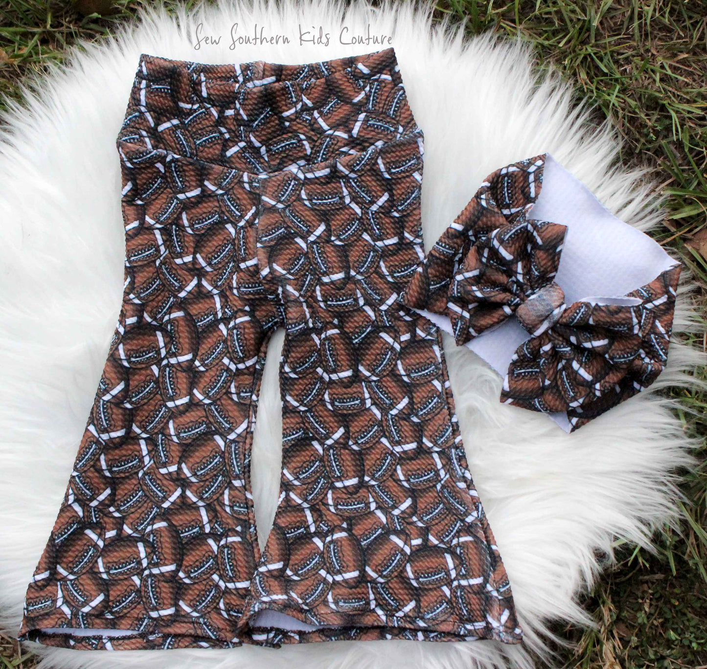 Football Bell Bottom Flare Let Bell Bottom Pants Baby-Toddler Girl