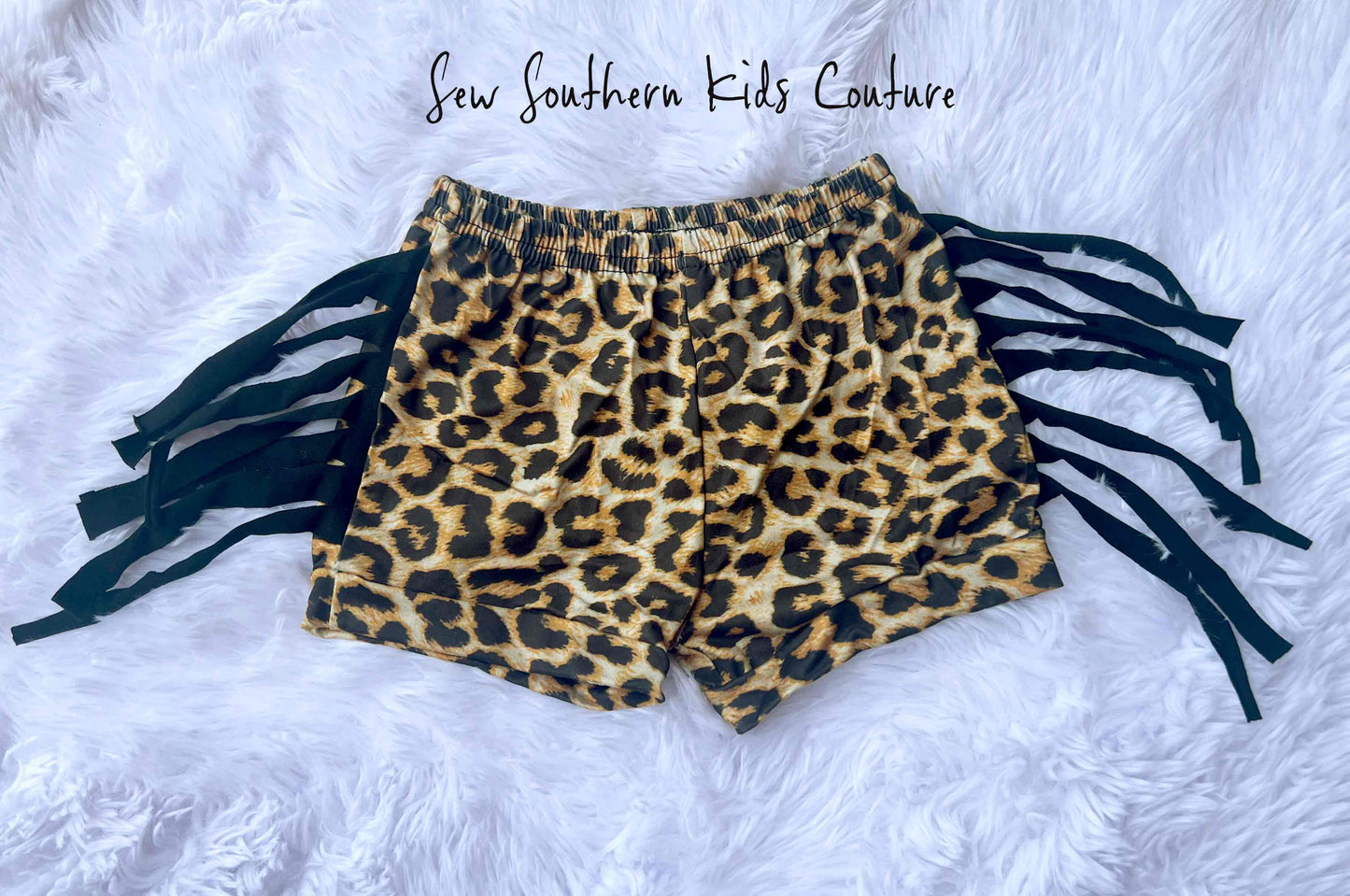 Western Leopard Fringed Shorts and Cash Shirt