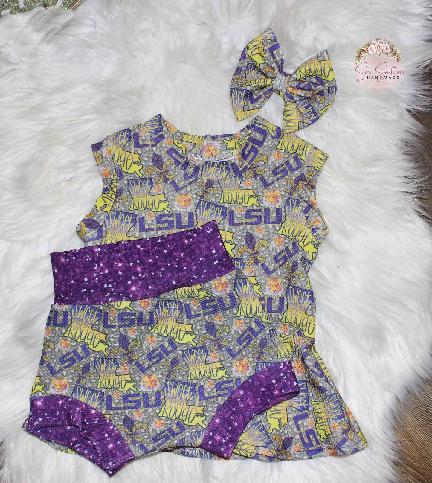 LSU Tigers Peplum and Bummie Outfit