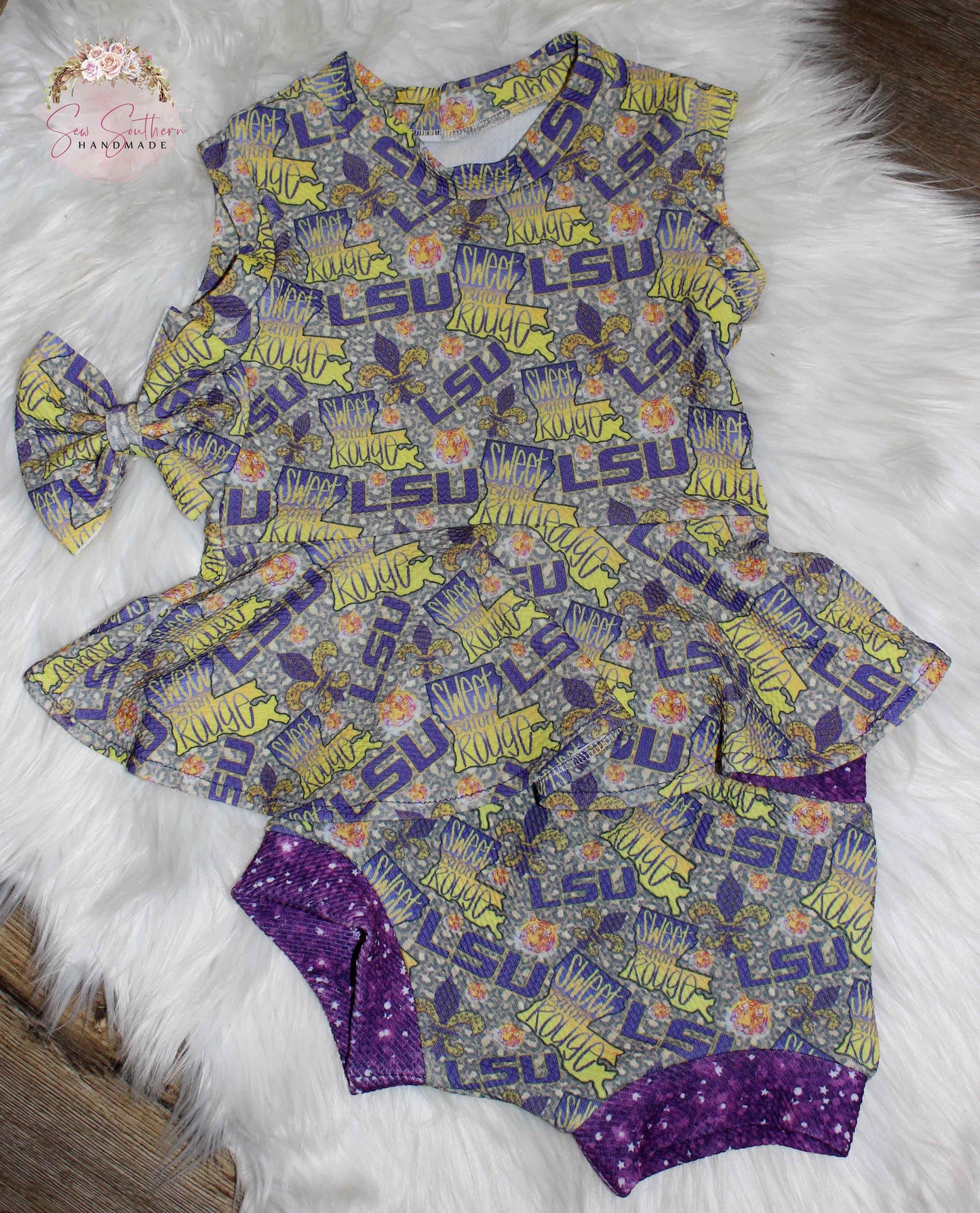 LSU Tigers Peplum and Bummie Outfit