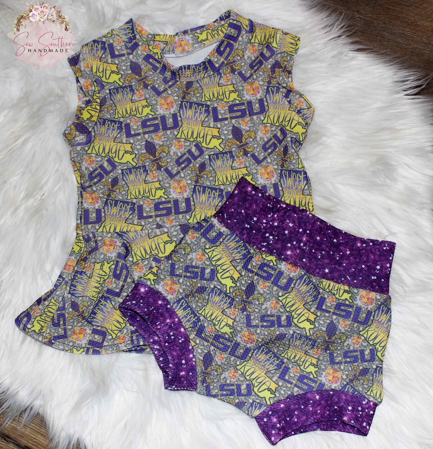 LSU Tigers Peplum and Bummie Outfit