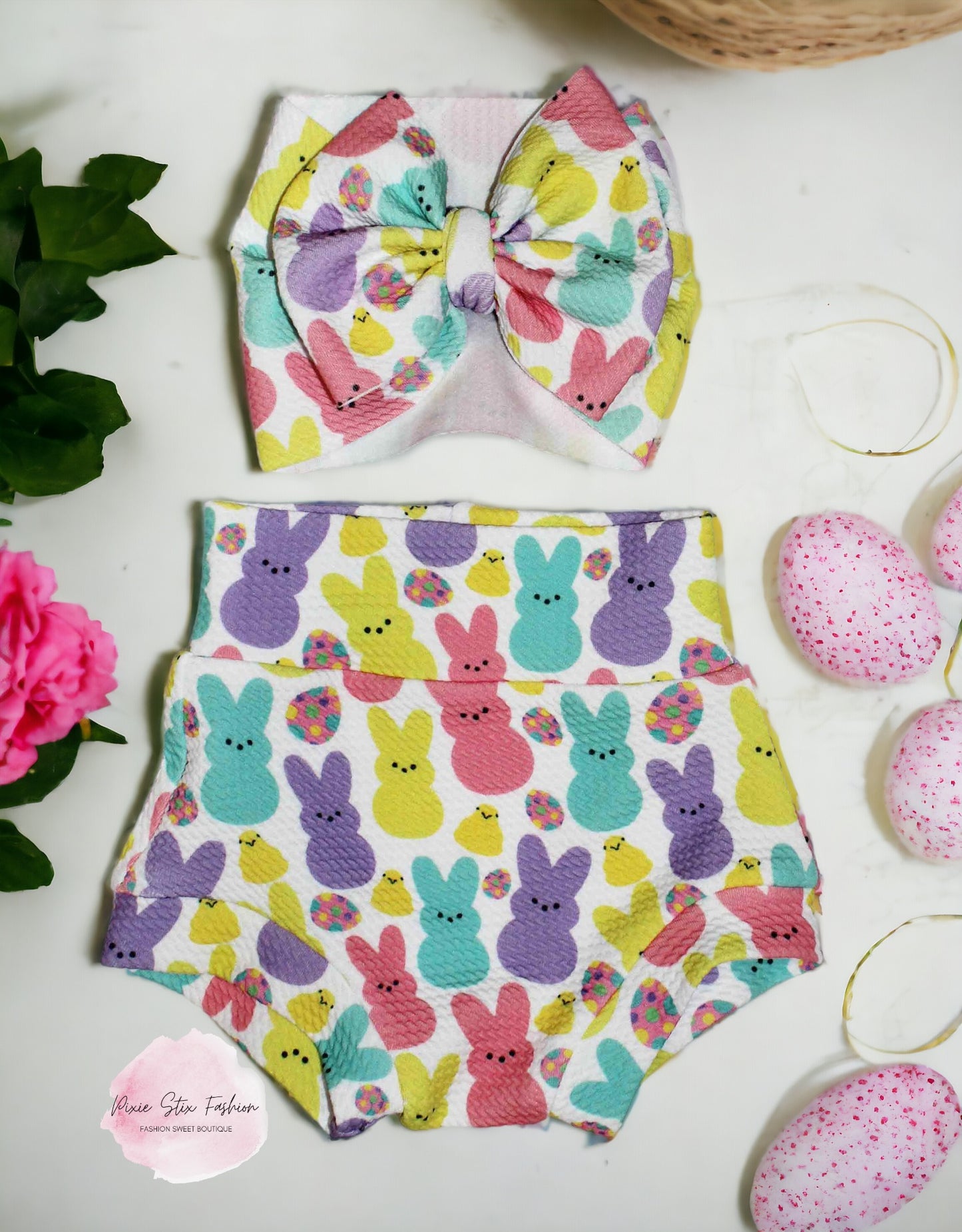 Bunny Butt Easter Bummies/Easter Peeps Bummies/Peep Bummies/Baby Bummies/Baby's First Easter Outfit/Bunny Tail Easter Bummies