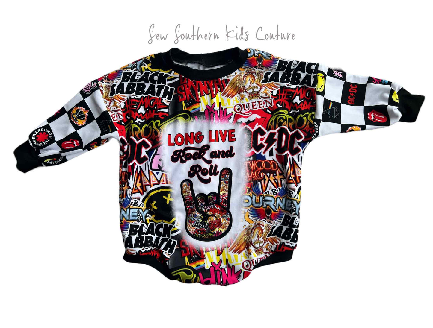 Long Live Rock and Roll Sweater Romper Gender Neutral Bubble Romper