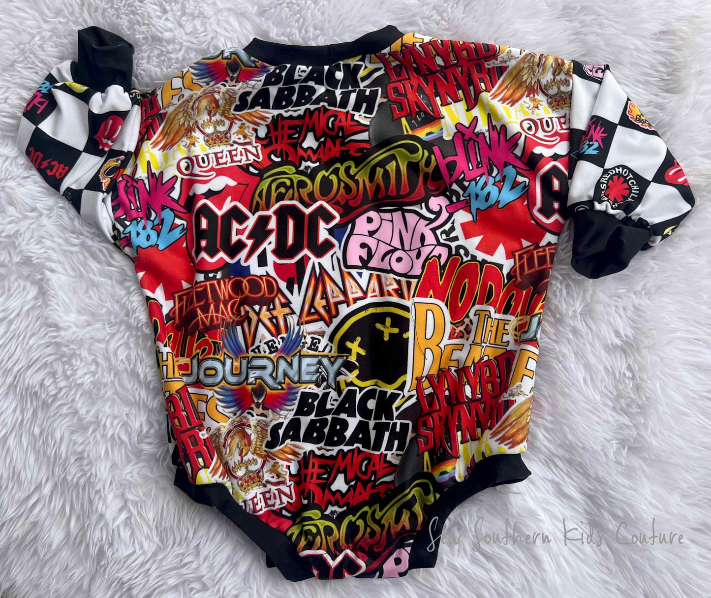 Long Live Rock and Roll Sweater Romper Gender Neutral Bubble Romper