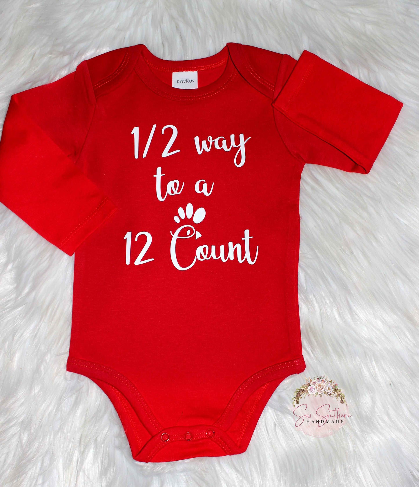 1/2 Way to A 12- Count Chick Fil A Onesie, Bummies and Bow Set