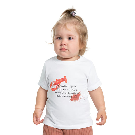 Crawfish Spice, Red Beans & Rice That's What Louisiana Kids are Made Of -Short Sleeve T-Shirt