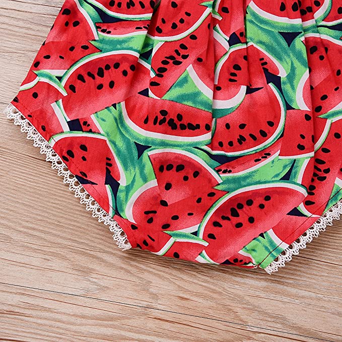 Baby Girl Watermelon Bubble Romper