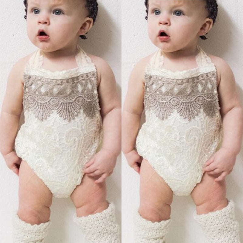 Gilda Lace Romper-Gold Lace Bubble Romper