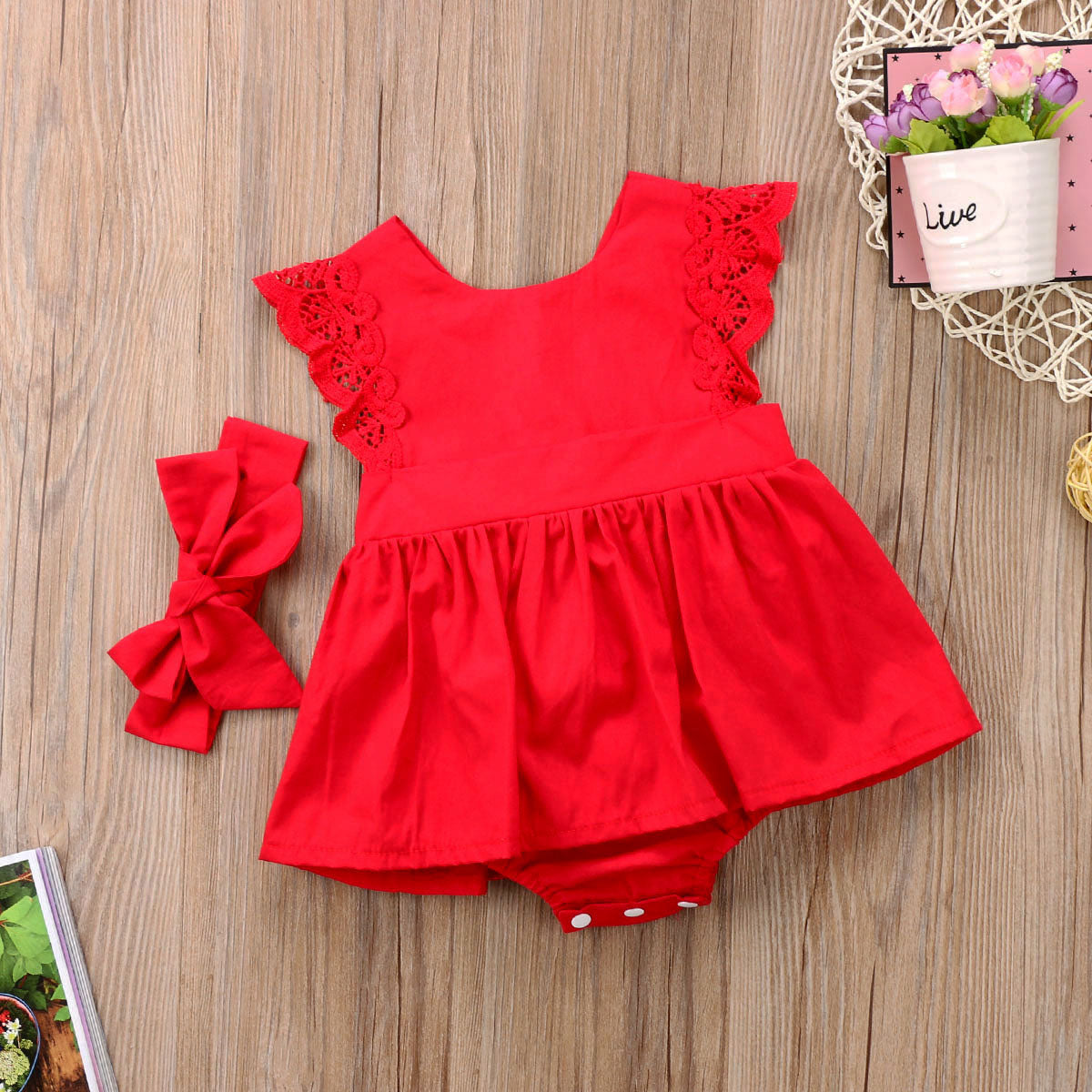 Rosie Red Flutter Romper