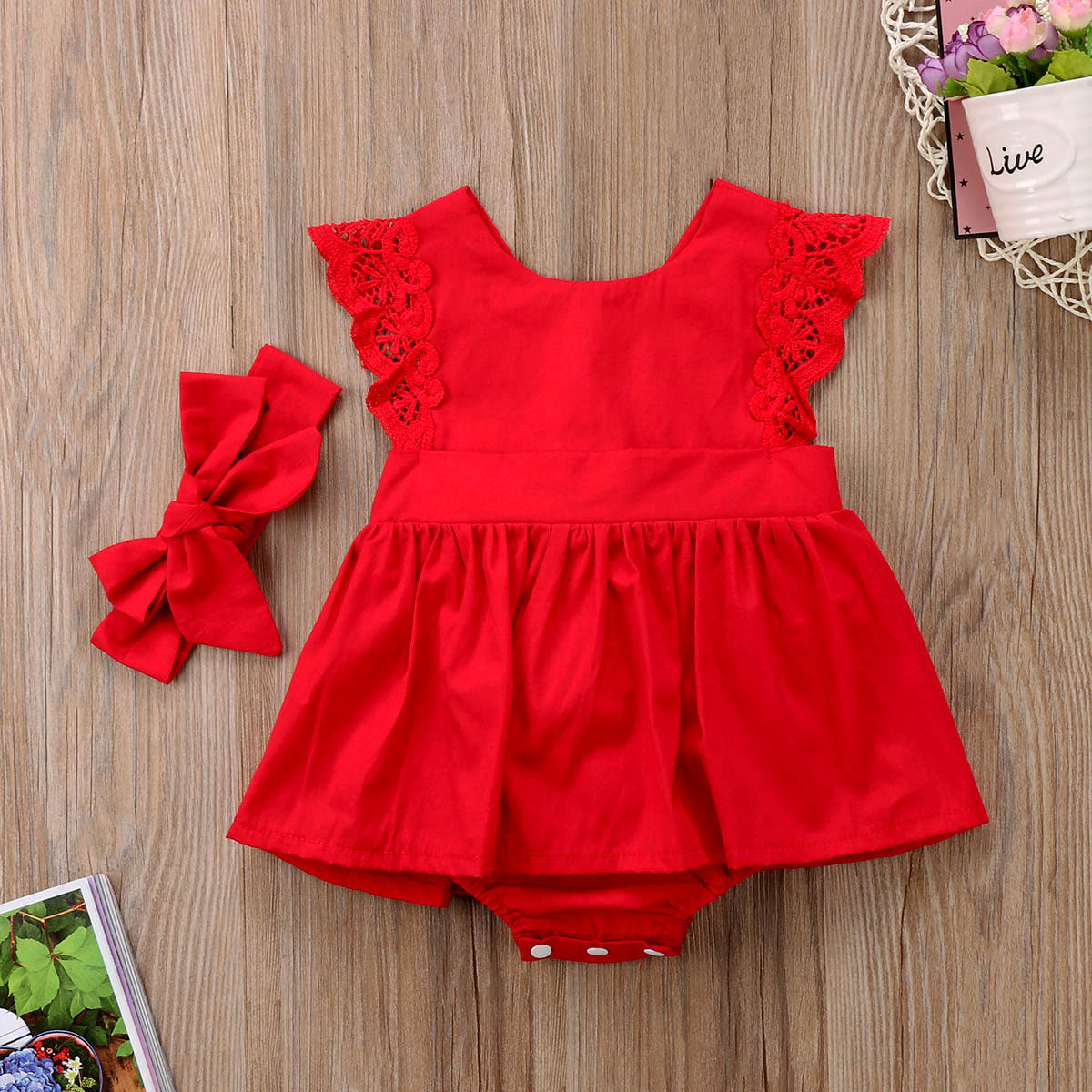 Rosie Red Flutter Romper