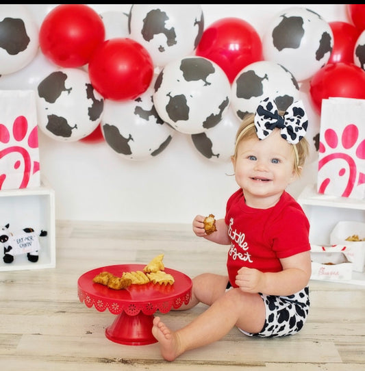 1/2 Way to A 12- Count Chick Fil A Onesie, Bummies and Bow Set