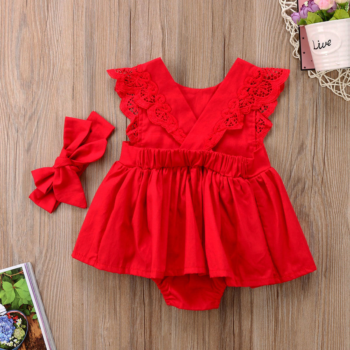 Rosie Red Flutter Romper