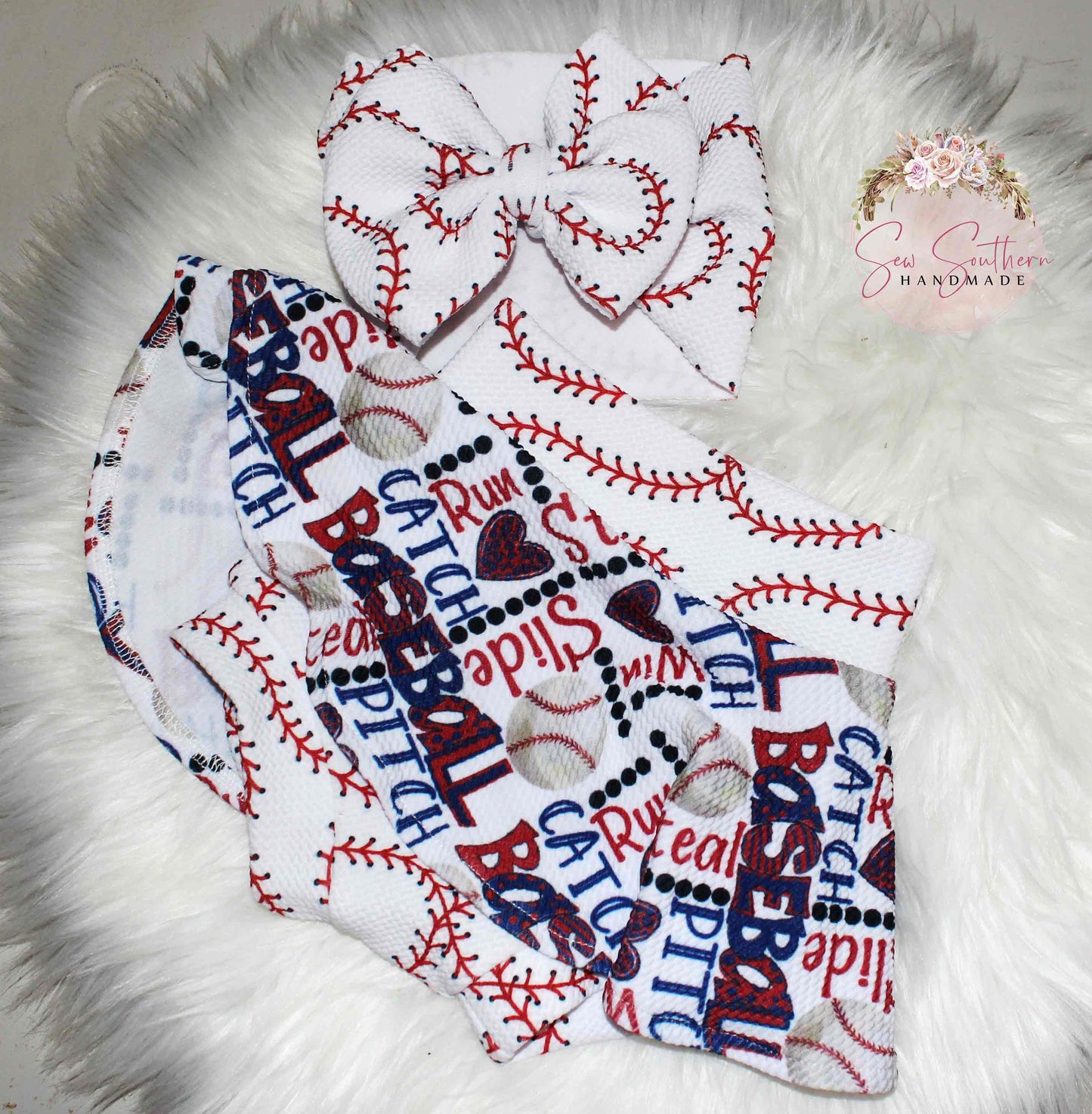 Baby Girl Baseball Skirted Bummies