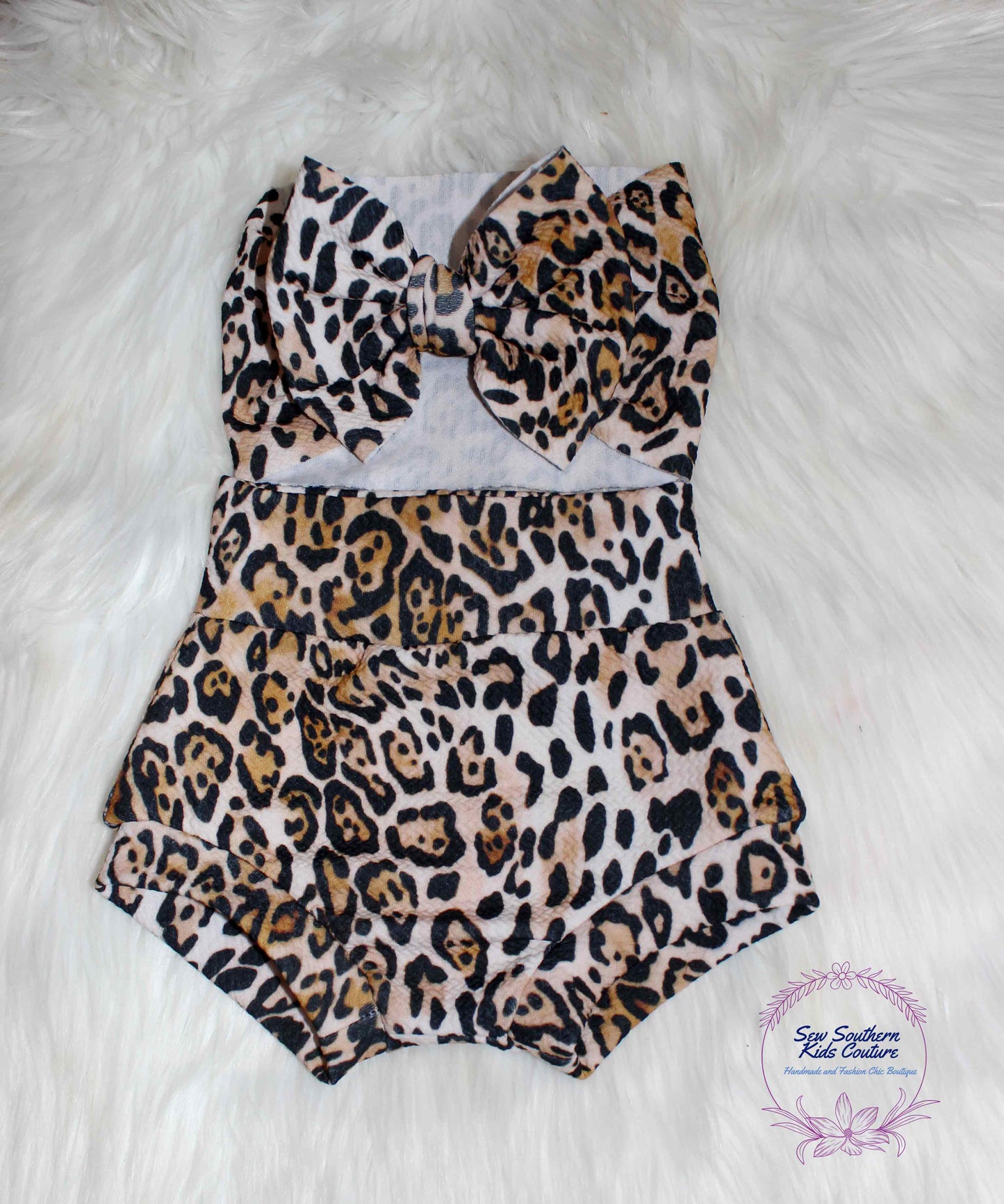High Waisted Leopard/Cheetah Baby Girl Outfit