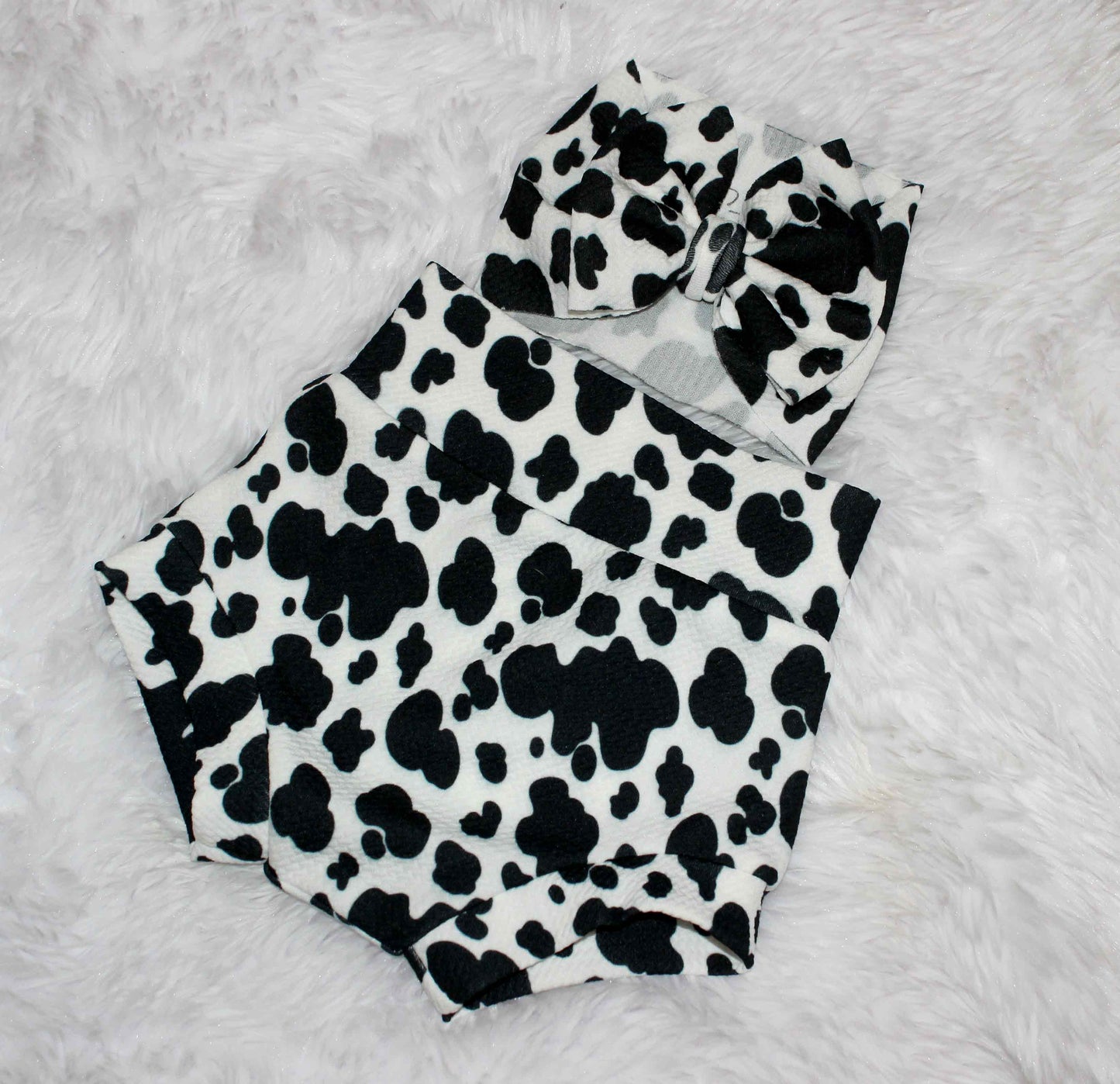 Punchy Western Halter Top and Cow Spot Bummie Set