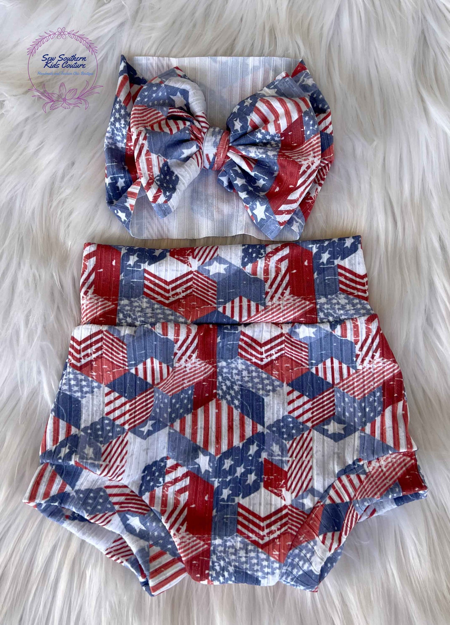 Bummie and One Shoulder Crop Tank Top Patriotic Outfit
