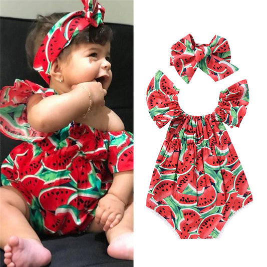 Baby Girl Watermelon Bubble Romper