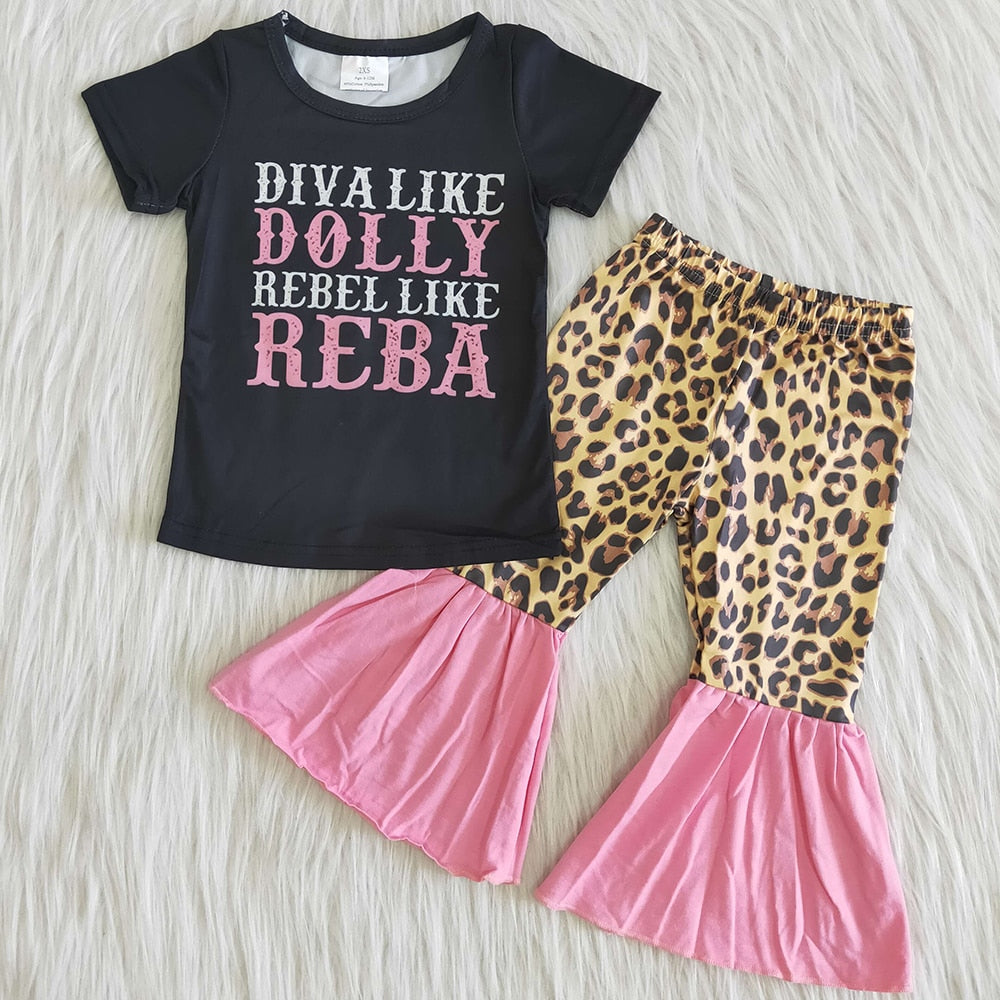 Diva Like Dolly Rebel Like Reba 2-Pc Bell Bottom Outfit