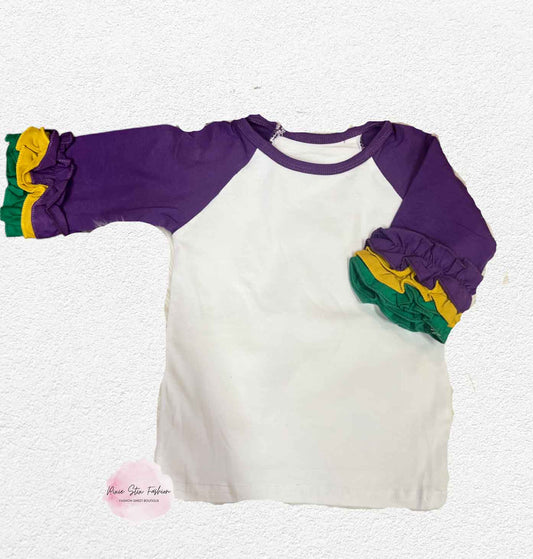 Toddler Girl's Icing Ruffle Mardi Gras Shirt