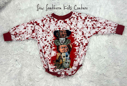 Bloody Horror Halloween Sweater Romper-Gender Neutral