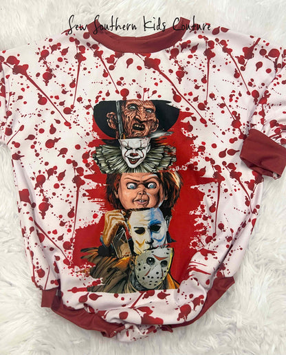 Bloody Horror Halloween Sweater Romper-Gender Neutral