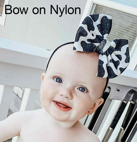 Cow Print Headband/Bow/Bow Wrap