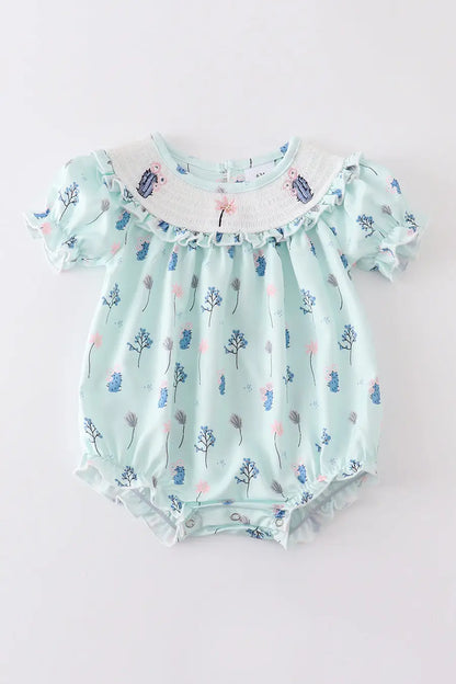 Cactus Smocked Bubble Romper