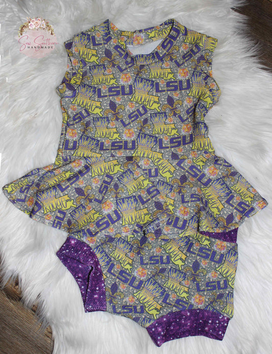 LSU Tigers Peplum and Bummie Outfit