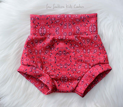 Red Paisley Bummies/Red Bandana Bummie Shorties