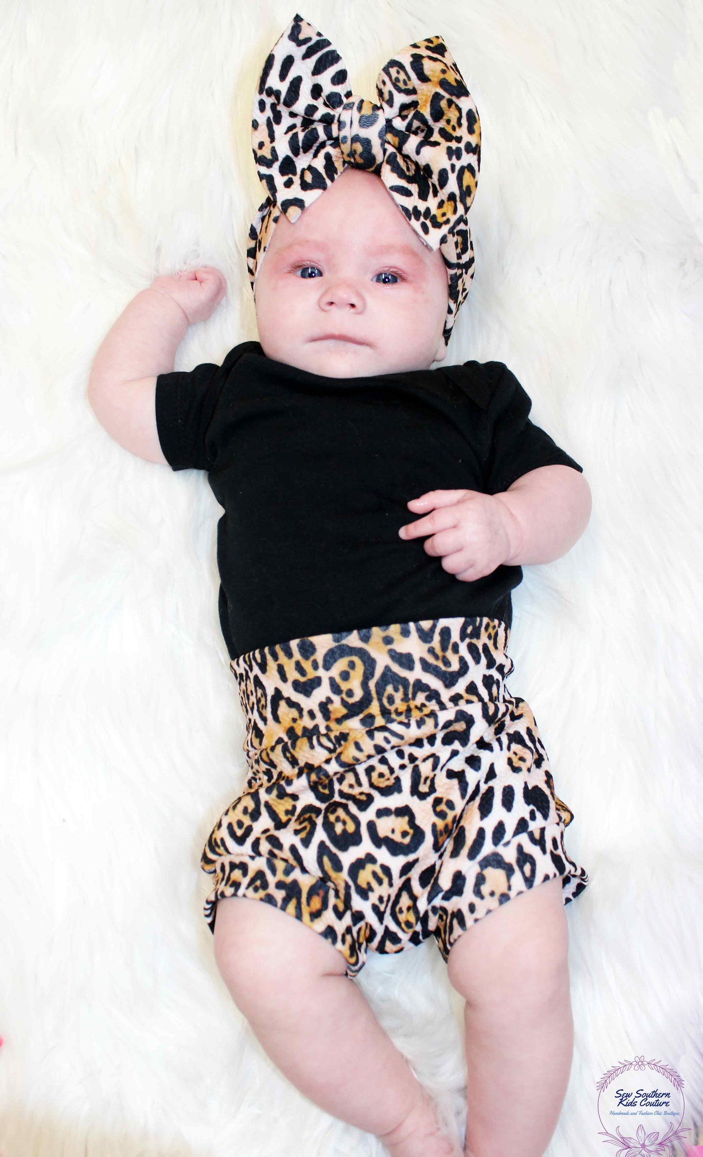 High Waisted Leopard/Cheetah Baby Girl Outfit