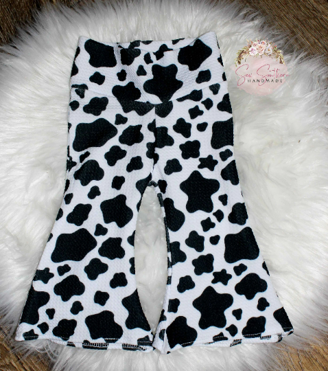 Cow Spot Flare Leg Bell Bottoms