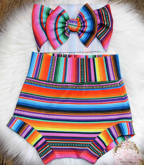 Mexican Serape High Waisted Bummie Shorts